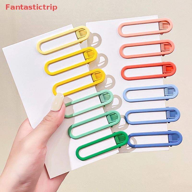 Set 3 Kẹp Tóc Kim Loại Màu Kẹo Ngọt Thiết Kế Mới