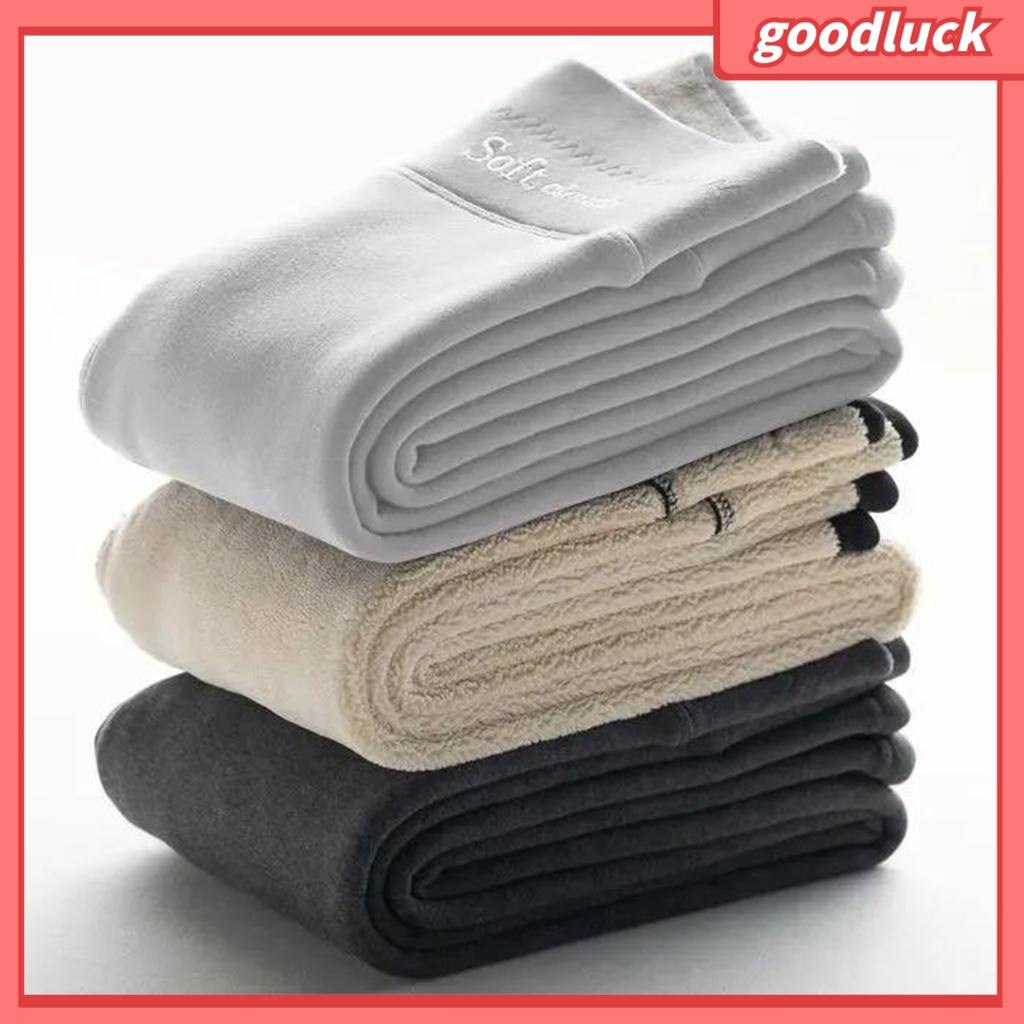 [ULK] Quần Legging Lưng Cao Màu Trơn Lót Lông Cừu Co Giãn Tốt Giữ Ấm Mùa Thu Đông Dành Cho Nữ Mặc Hàng Ngày