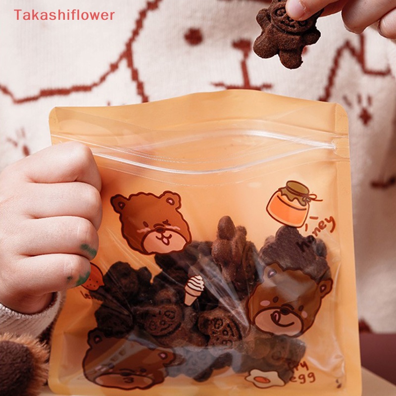 Set 10 Túi Đựng Bánh Kẹo Có Khóa Kéo Họa Tiết Hoạt Hình Dễ Thương