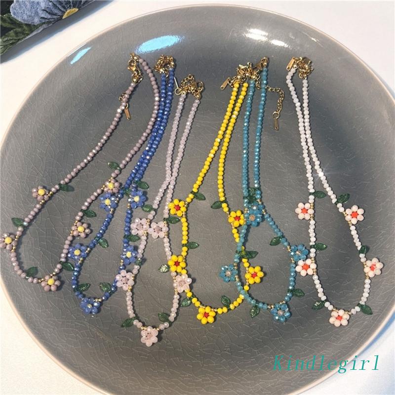 Vòng cổ Chuỗi Hạt Mặt Hoa Nhỏ Thời Trang Dự Tiệc Cho Nữ