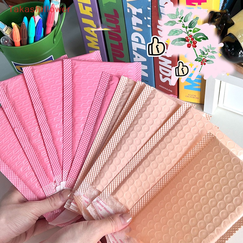 (Takashiflower) Set 10 Túi Bong Bóng Dày Tự Dính Gói Hàng Chuyển Phát Nhanh Màu Hồng / Tím