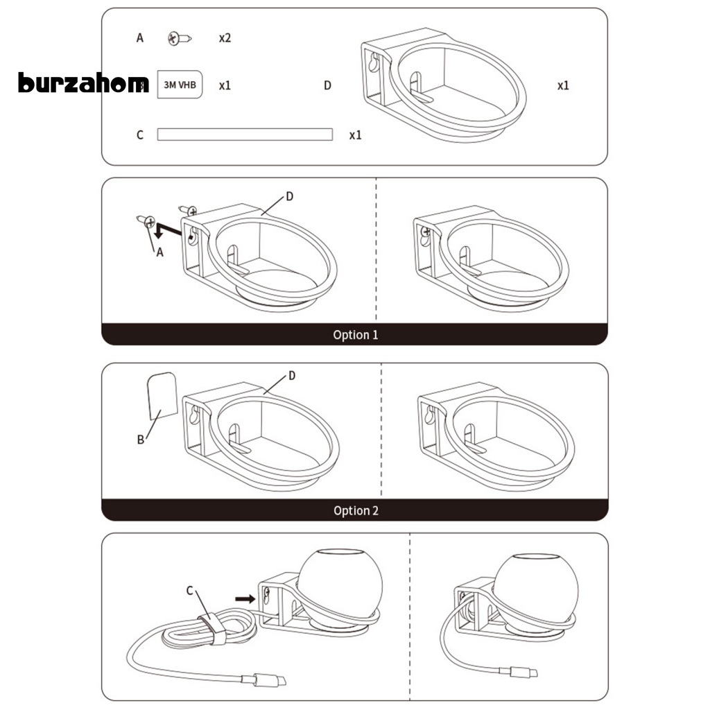 Giá Đỡ Loa Gắn Tường Bằng Acrylic Mini Tiết Kiệm Không Gian Cho Apple Homepod Mini