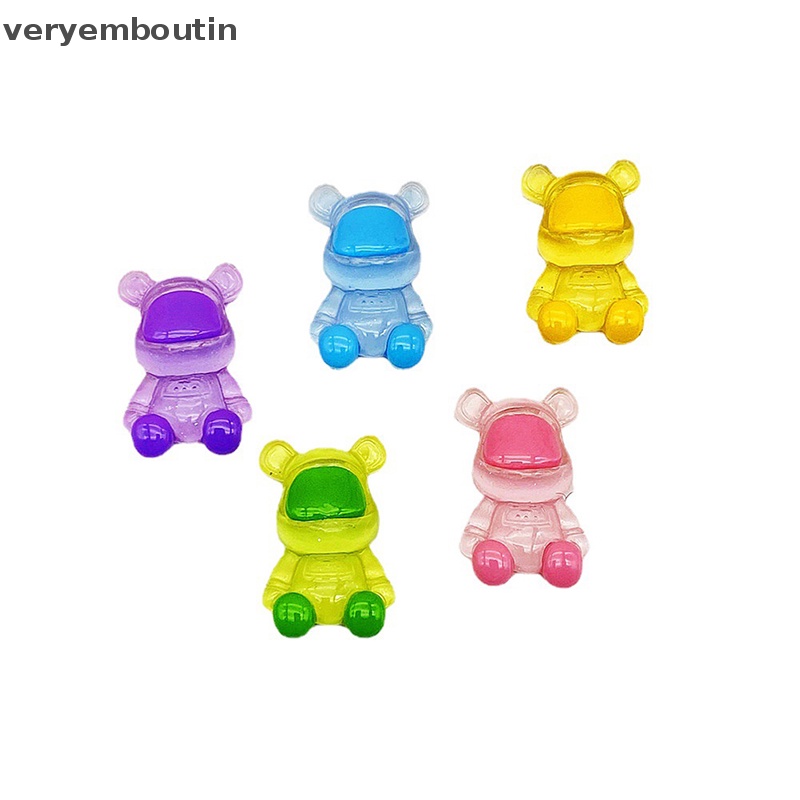 Đồ Chơi Gấu Mini Bằng Nhựa Resin Màu Sắc Phát Quang Trang Trí Sân Vườn / Nhà Cửa