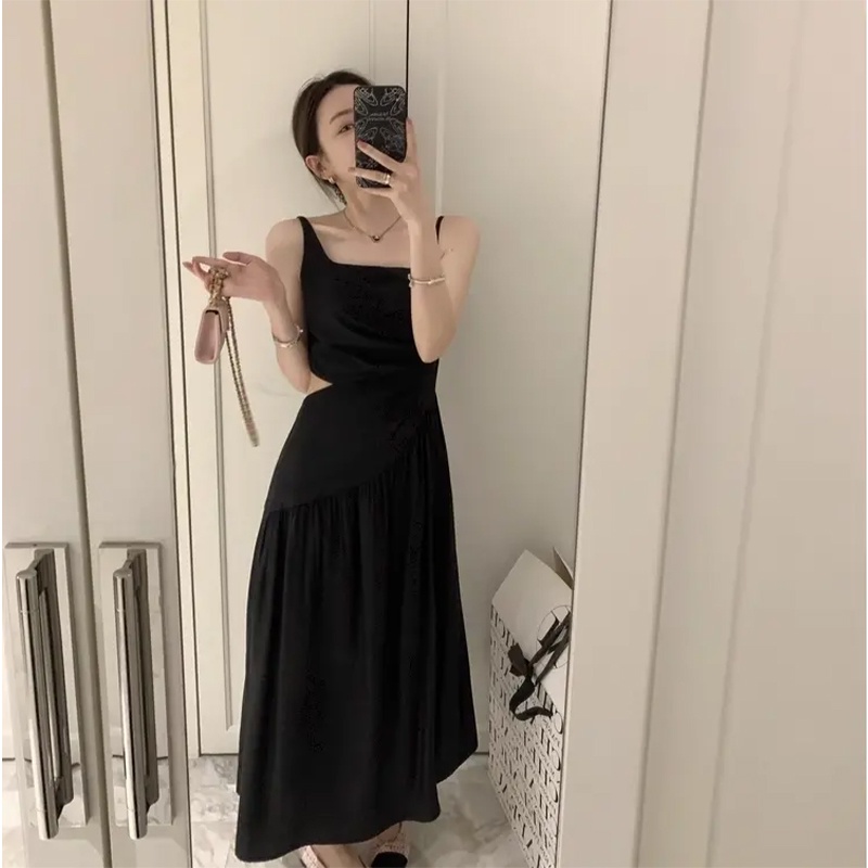 MI DI  Đầm 2 Dây Dáng Dài Xếp Ly Lệch Tà Thời Trang Cao Cấp Sang Trọng Cho Nữ | BigBuy360 - bigbuy360.vn