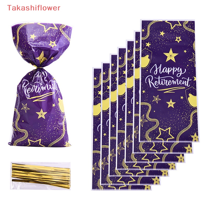 Set 50 Túi Nhựa Đựng Bánh Kẹo Có Dây Buộc Xoắn Phong Cách Ramadan Kareem