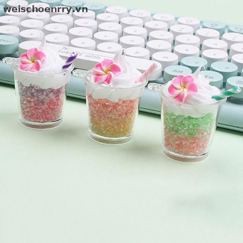 Móc Chìa Khóa Hình Cốc Tròn Màu Trơn Phát Sáng DIY