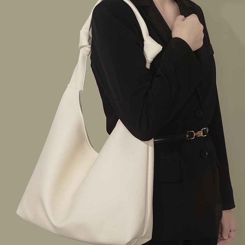 Túi Tote Da Mềm Cỡ Lớn Màu Nâu Phong Cách Retro Đơn Giản Cho Nữ