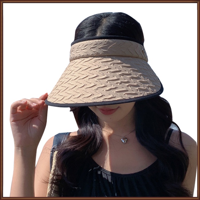 Mũ Chống Nắng Vành Rộng Hở Chóp Thời Trang Đi Biển Mùa Hè Cho Nữ