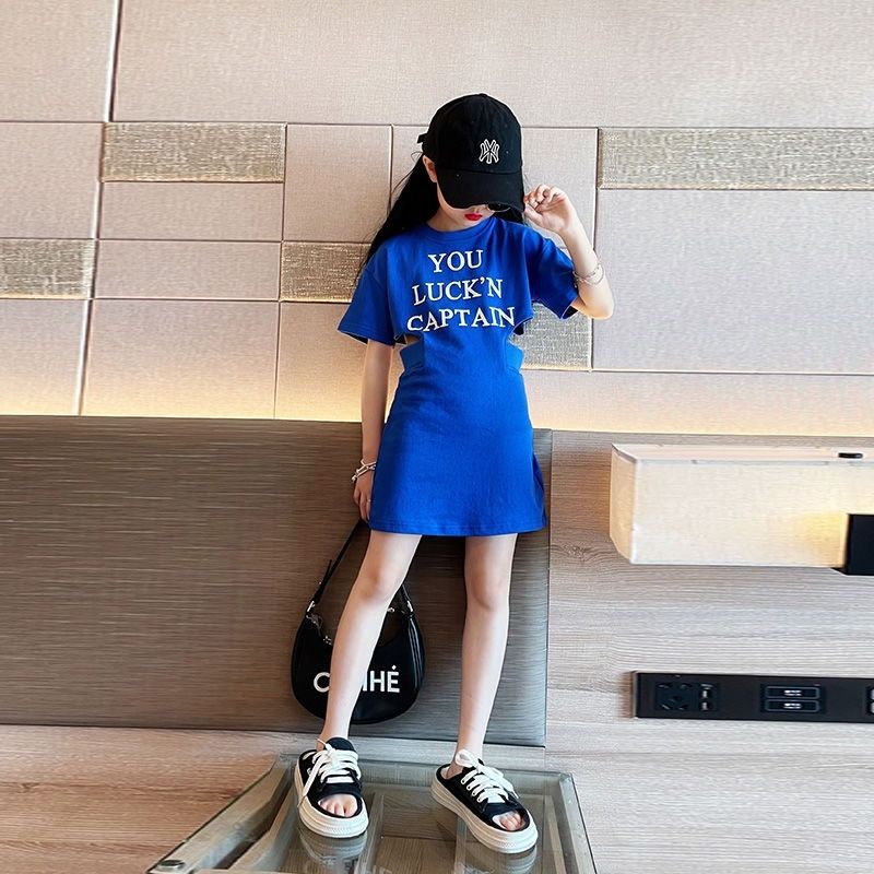 Đầm Thun Tay Ngắn Thời Trang Mùa Hè Mới 2023 Dành Cho Bé Gái