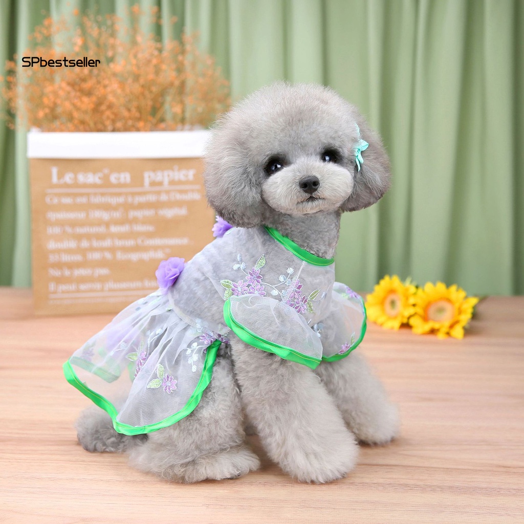 Đầm Công Chúa Phối Lưới Thoáng Khí Thoải Mái Thời Trang Mùa Hè Cho Cún Cưng SPbestsellkr