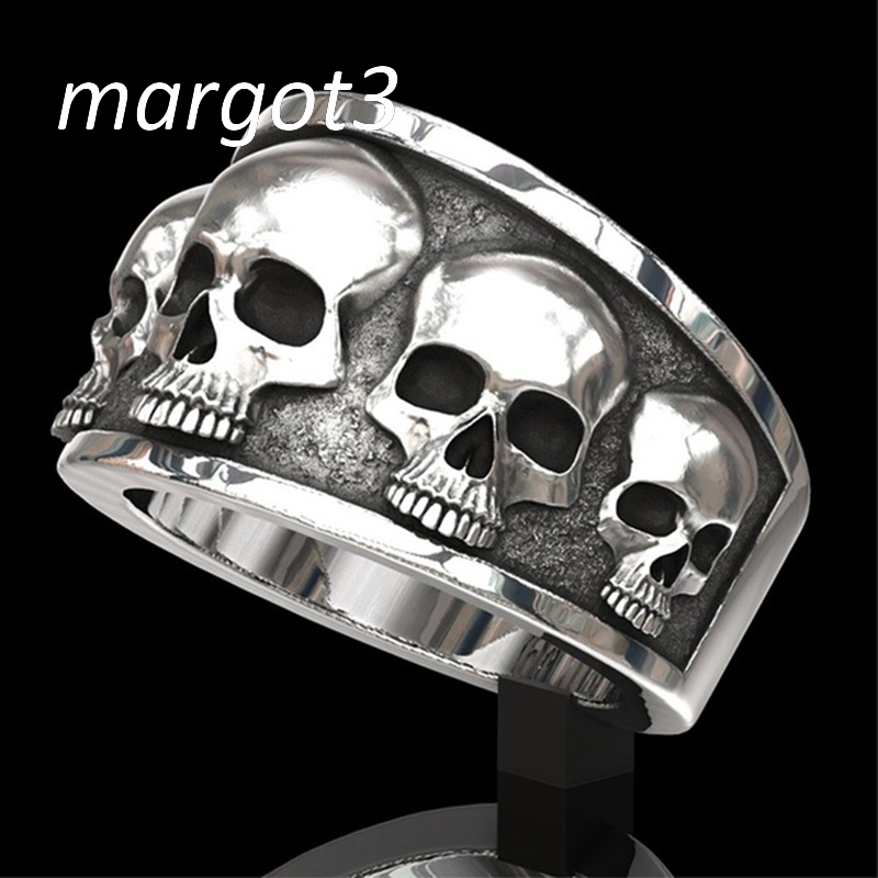 Nhẫn Thép Không Gỉ Hình Đầu Lâu Thời Trang Cho Nam