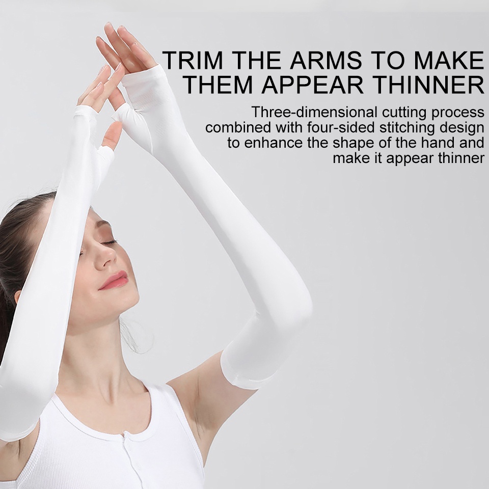 1 Đôi Găng Tay Dài Chống Nắng Chống Tia UV Chống Trượt Tiện Dụng Cho Nữ