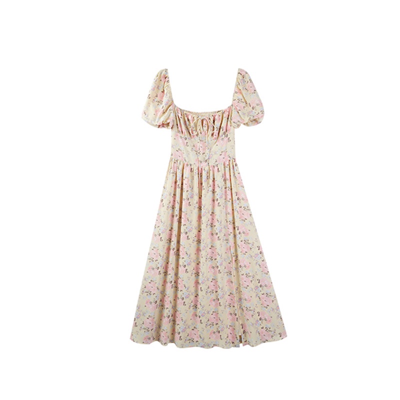 NRVP Đầm Dài Tay Ngắn In Hoa Độc Đáo Thời Trang Mùa Hè Hàn Quốc 2023 Dành Cho Bạn Nữ