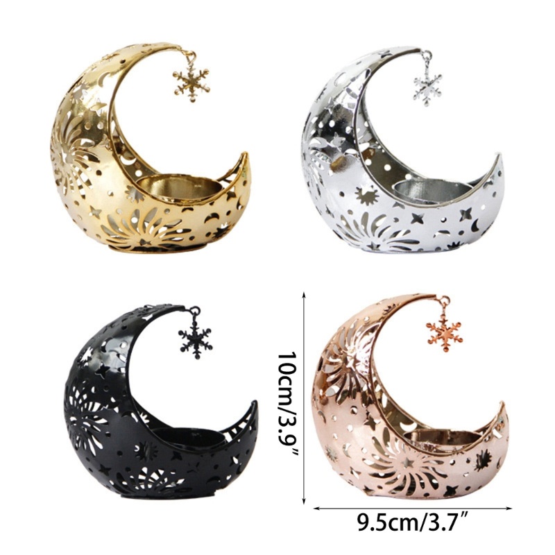 Giá Đỡ Đèn Cầy Bằng Sắt Hình Mặt Trăng / Bông Tuyết Siêu hạn