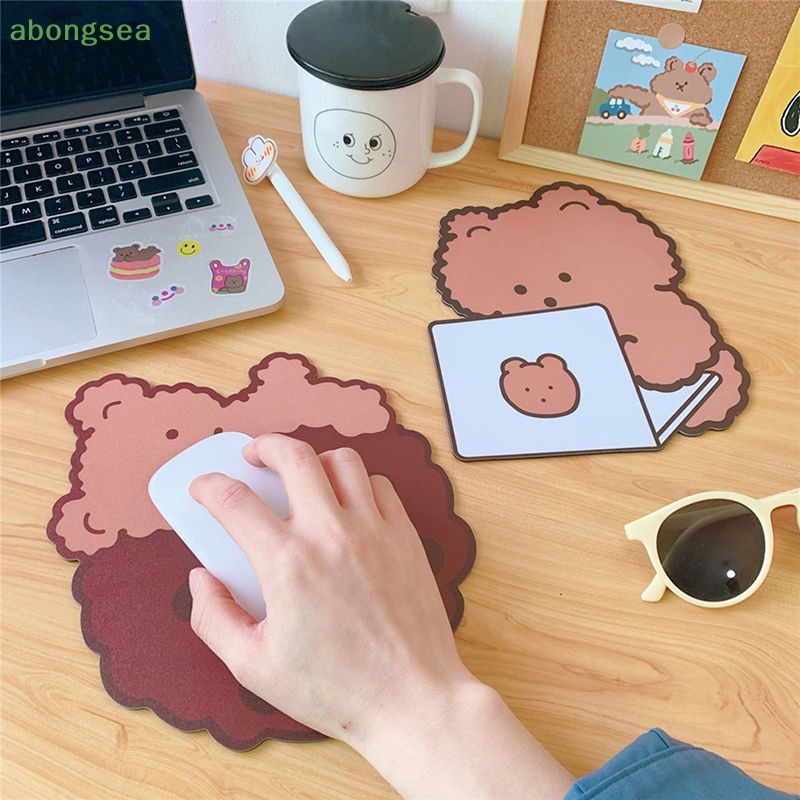 Tấm Lót Chuột Máy Tính Bằng Cao Su Mềm Chống Trượt In Hình Gấu Hoạt Hình Dễ Thương