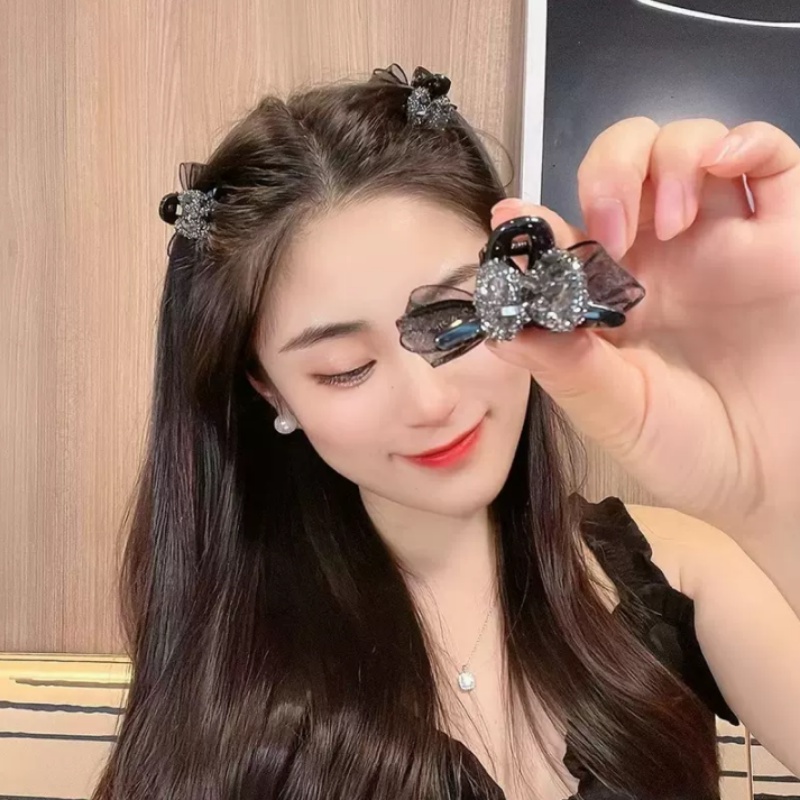 1 Cặp Kẹp Tóc Nơ Nhỏ Bằng Acrylic Dễ Thương Thời Trang Cho Nữ