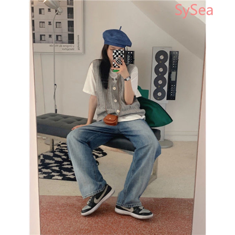 Quần Dài Lưng Cao Dáng Rộng Phong Cách Retro Cá Tính Cho Nữ