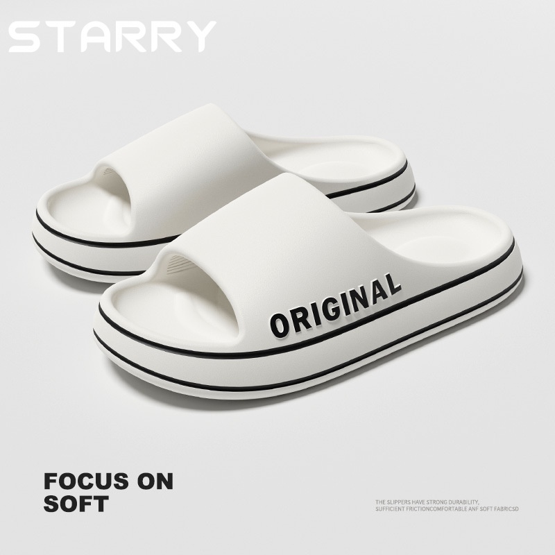 STARRY dép nữ dép bánh mì quai ngang dép nữ đế cao quai ngang Thời trang cá tính 2023NEW 051205