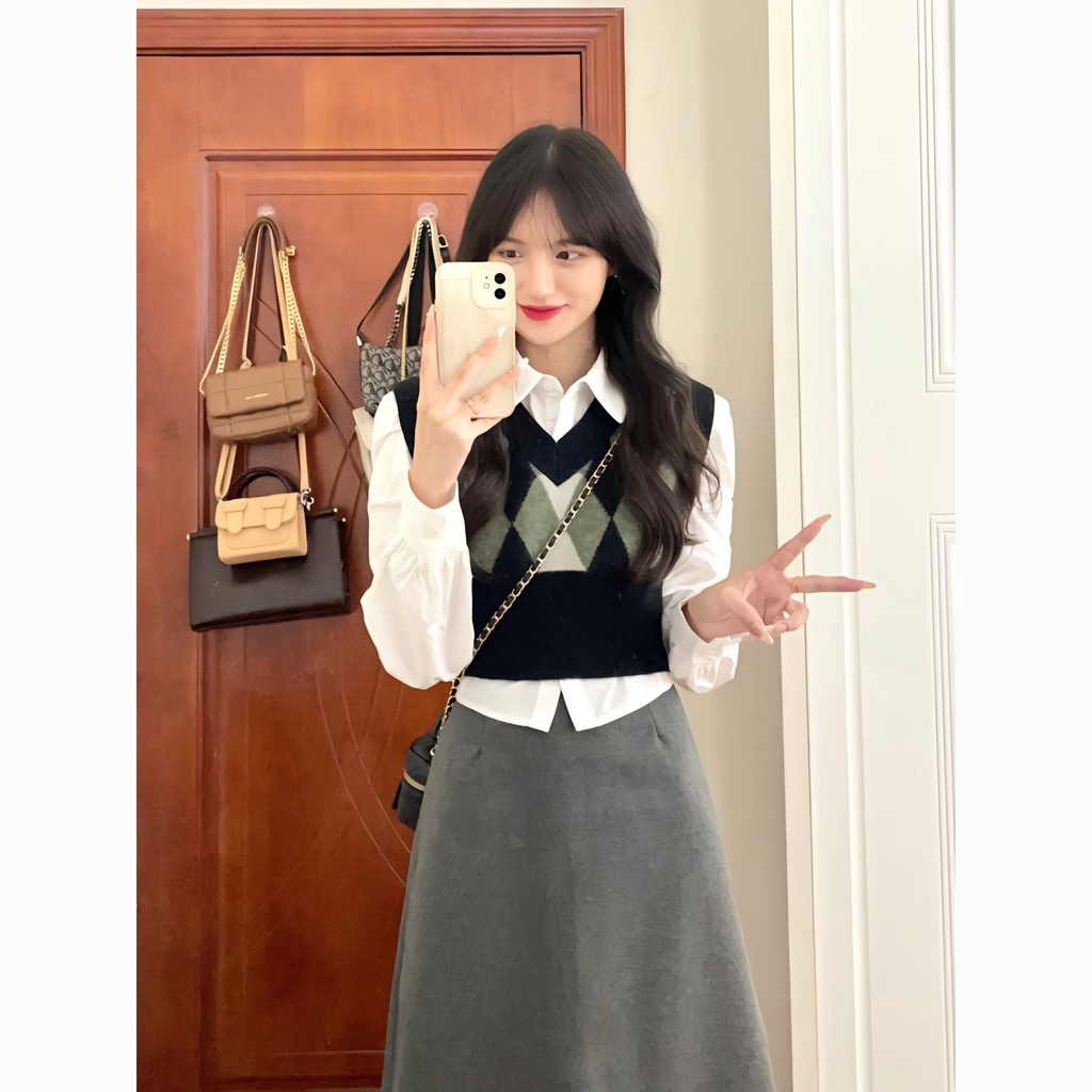 Áo Len Không Tay Thiết Kế Mới Xinh Xắn Thời Trang Dành Cho Nữ