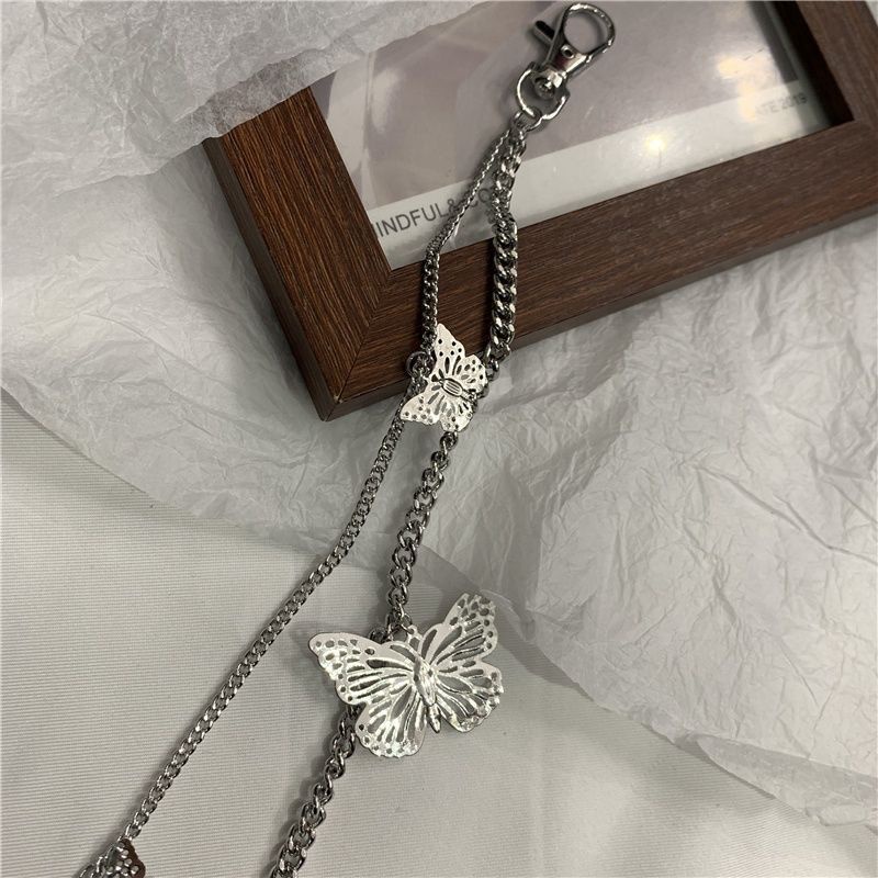 Dây Xích Đôi Hình Bướm Gắn Thắt Lưng Đồng Phục Trang Trí Thủ Công Phong Cách Hàn Quốc