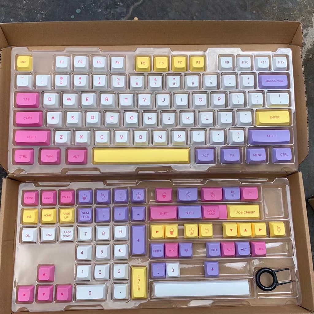 Ice Cream Keycap Nút Bàn Phím XDA PBT In Hình Cây Kem Dễ Thương Cho 61 68 71 84 87 980