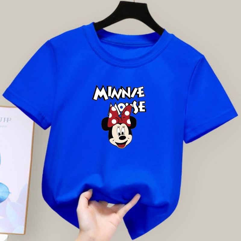 Áo Thun Unisex Cổ Tròn In Họa Tiết Hoạt Hình Dễ Thương Cho Bé Trai