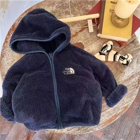 Áo Khoác Len Lông Cừu San Hô Giữ Ấm Phong Cách Phương Tây Thời Trang Thu Đông Cho Bé Trai Và Gái