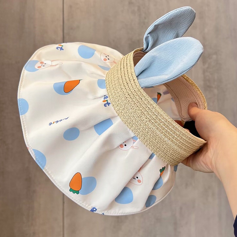 Mũ Lưỡi Trai Hở Chóp Che Nắng Họa Tiết Thỏ Thời Trang Mùa Hè Cho Bé
