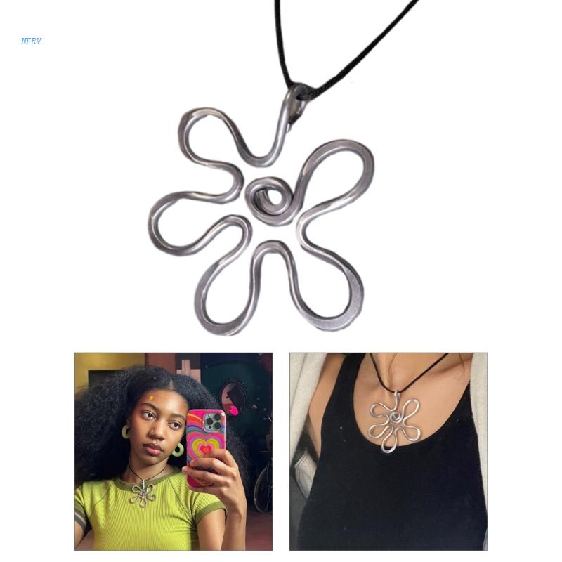 Vòng Cổ Choker Kim Loại Mặt Hoa Rỗng Phong Cách Bohemia