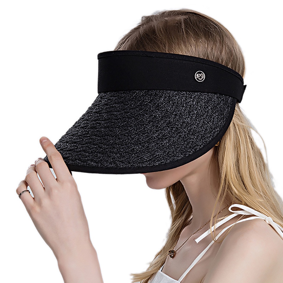 Mũ Cói Chống Nắng Vành Rộng Hở Chóp Thời Trang Đi Biển Mùa Hè Hàng Mới Dành Cho Bạn Nữ