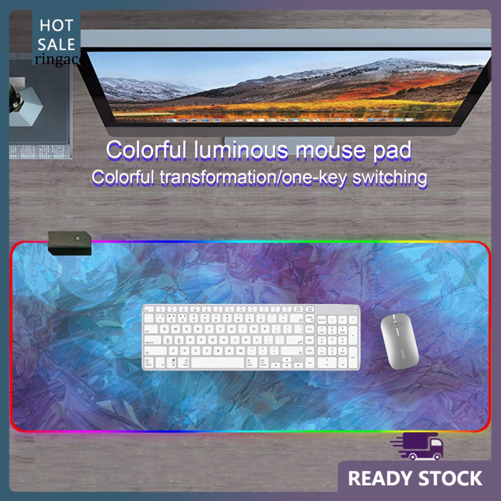 Tấm Lót Chuột Cao Su RGB Dày Một Mặt Cỡ Lớn Chống Trượt Chống Thấm Nước Sử Dụng Nguồn USB