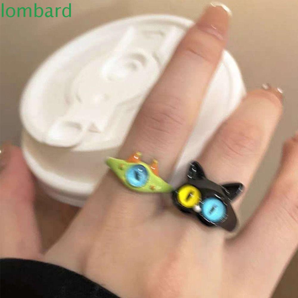 Nhẫn Hở Hình Hoạt Hình Tráng Men Đính Nơ Phong Cách Hàn Quốc Cho Nữ