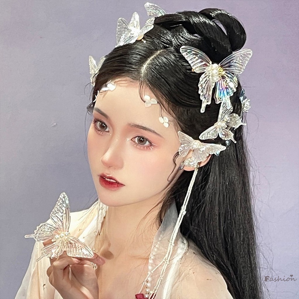 Trâm Cài Tóc Hình Bướm Đính Pha Lê Handmade Cho Nữ