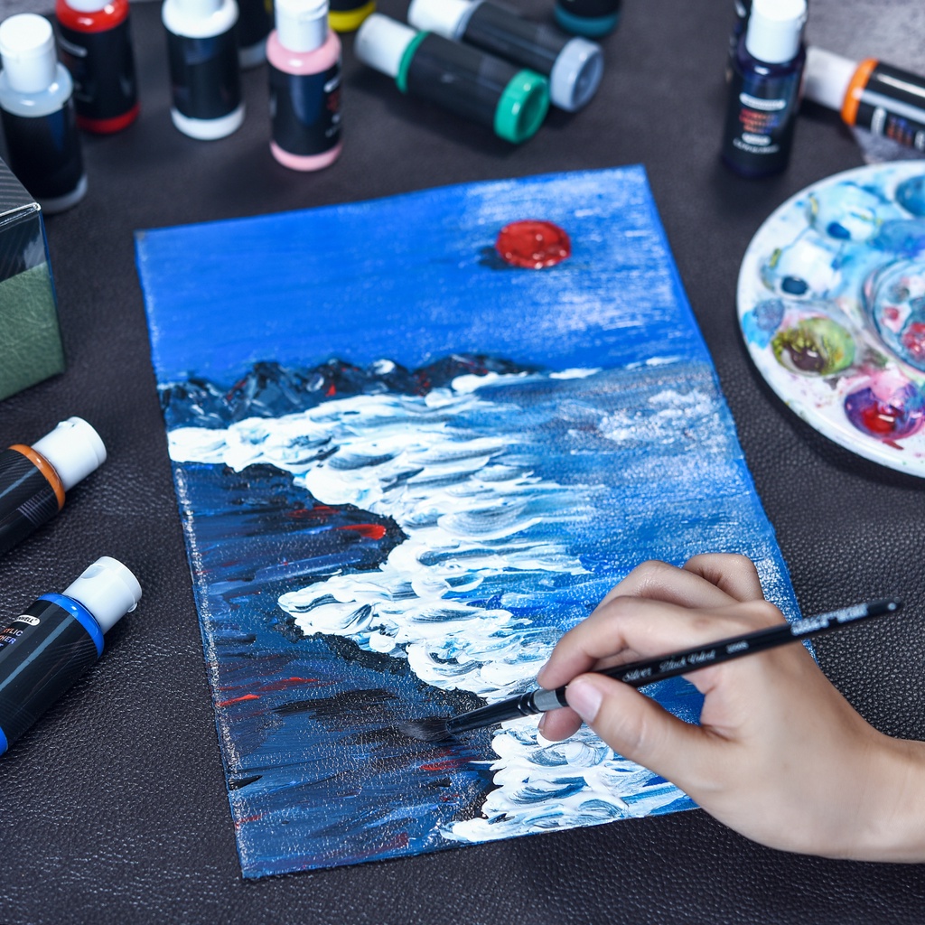 30ml sơn acrylic màu chai ống acrylic sơn bộ vải may mặc sơn da phong phú DIY sắc tố