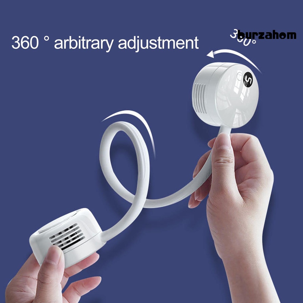 Quạt Làm Mát Đeo Cổ Có Thể Điều Chỉnh Tốc Độ Với Thiết Kế Ống Linh Hoạt Tiếng Ồn Thấp Siêu Nhẹ Tiện Dụng Mang Theo Du Lịch Cắm Trại