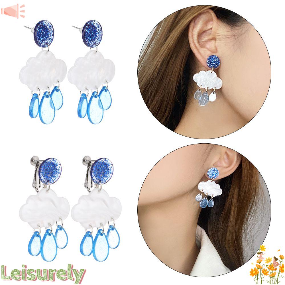 Bông Tai Hình Đám Mây Bằng Acrylic Độc Đáo Thời Trang