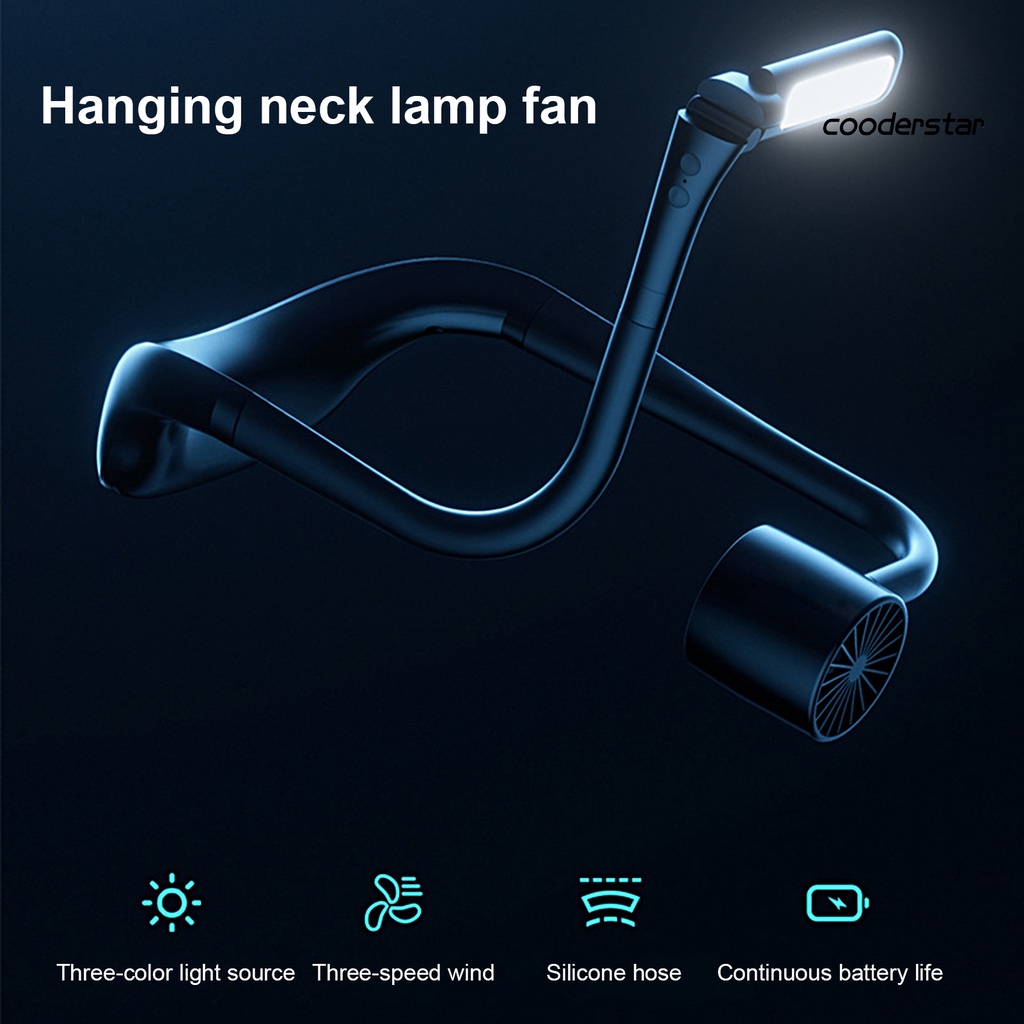 Quạt Đeo Cổ 3 Cánh Bằng ABS Không Ồn Ít Ồn Tùy Chỉnh Kèm Sạc USB Tiện Dụng Cho Gia Đình