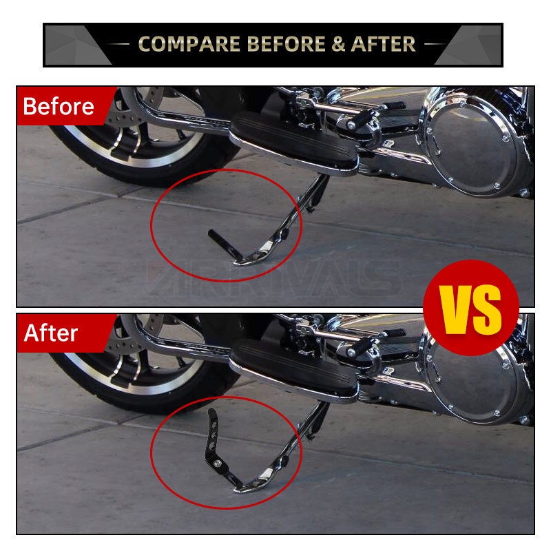 Bàn Đạp Chân Chống Mở Rộng Màu Đen Cho Xe Mô Tô Harley Touring Road King Street Glide FLHX FLHR CVO Ultra 1991- 2022