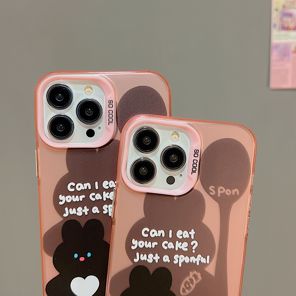 Ốp Điện Thoại TPU Mềm Trong Suốt Họa Tiết Thỏ Dễ Thương Cho iPhone 11 13 12 14 Pro Max