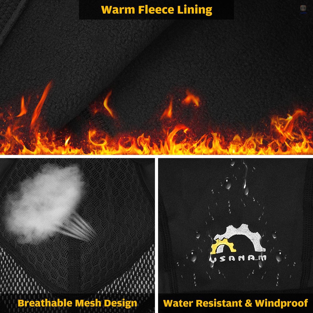 Khẩu Trang Chống Gió Bằng Lông Cừu Chống Nước Có Khóa Kéo Phản Quang Bảo Vệ Toàn Diện Cho Trượt Tuyết / Lái Xe Mô Tô