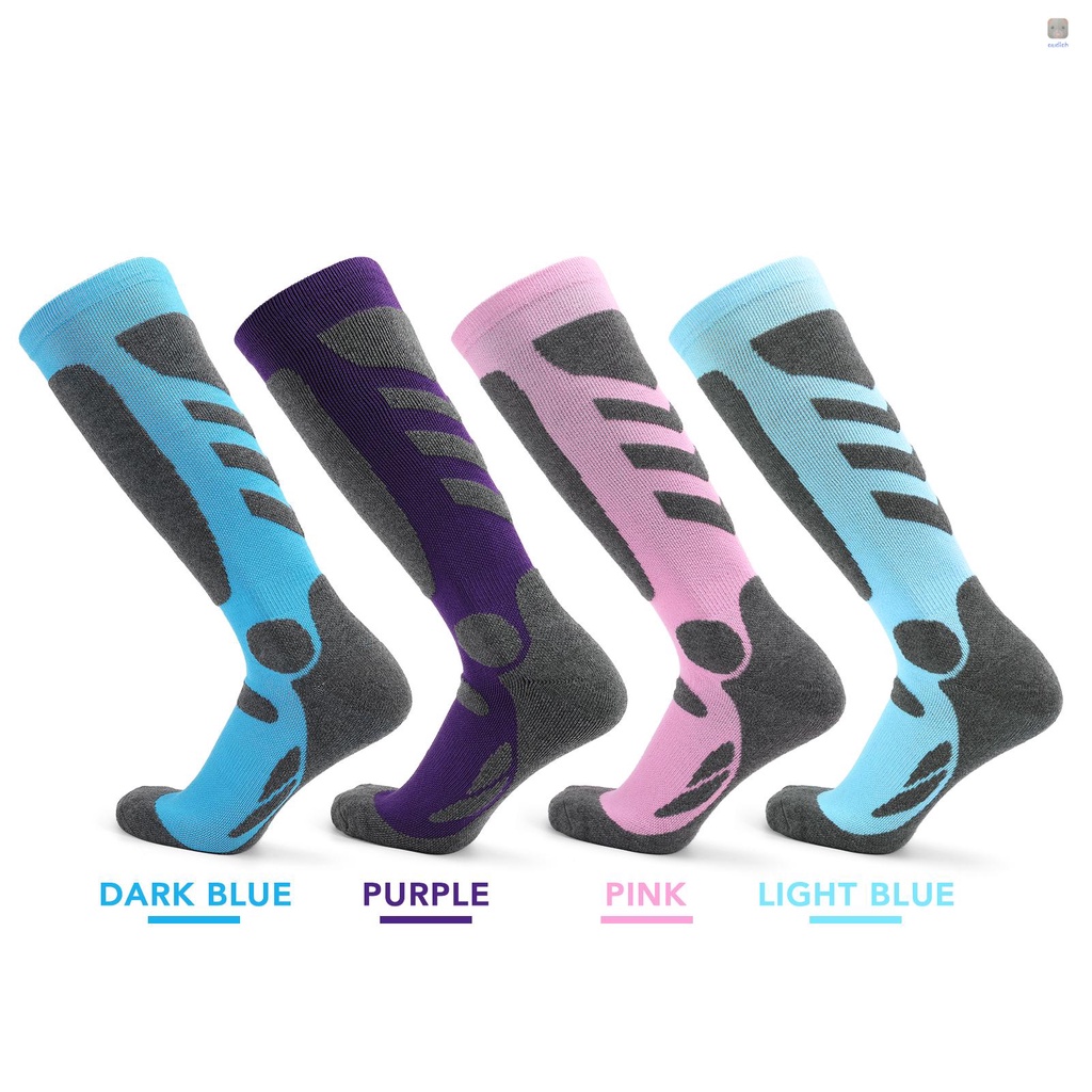 Lixada 2 Đôi Vớ Thể Thao Trượt Tuyết Dệt Kim Dày Thoáng Khí Nhanh Khô Chống Mài Mòn Cho Nữ