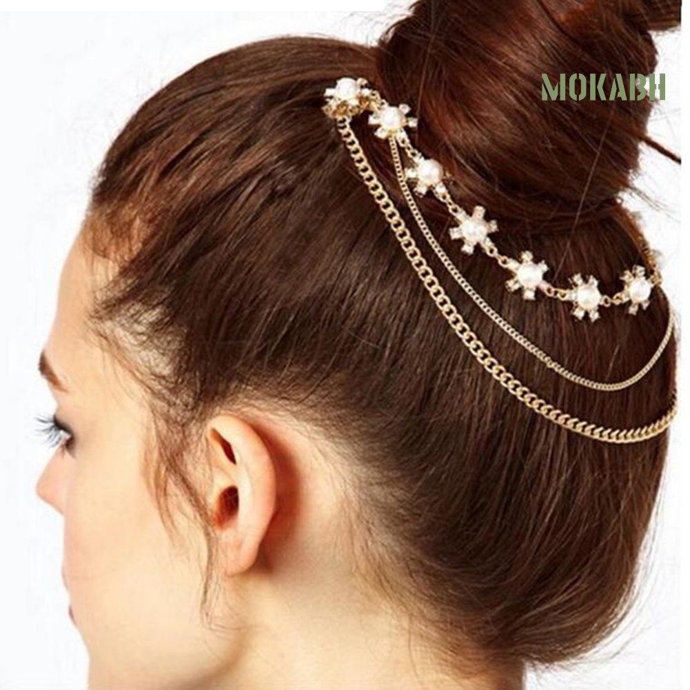 Lược Cài Tóc Dạng Chuỗi Hạt Phối Tua Rua Thời Trang Cho Nữ