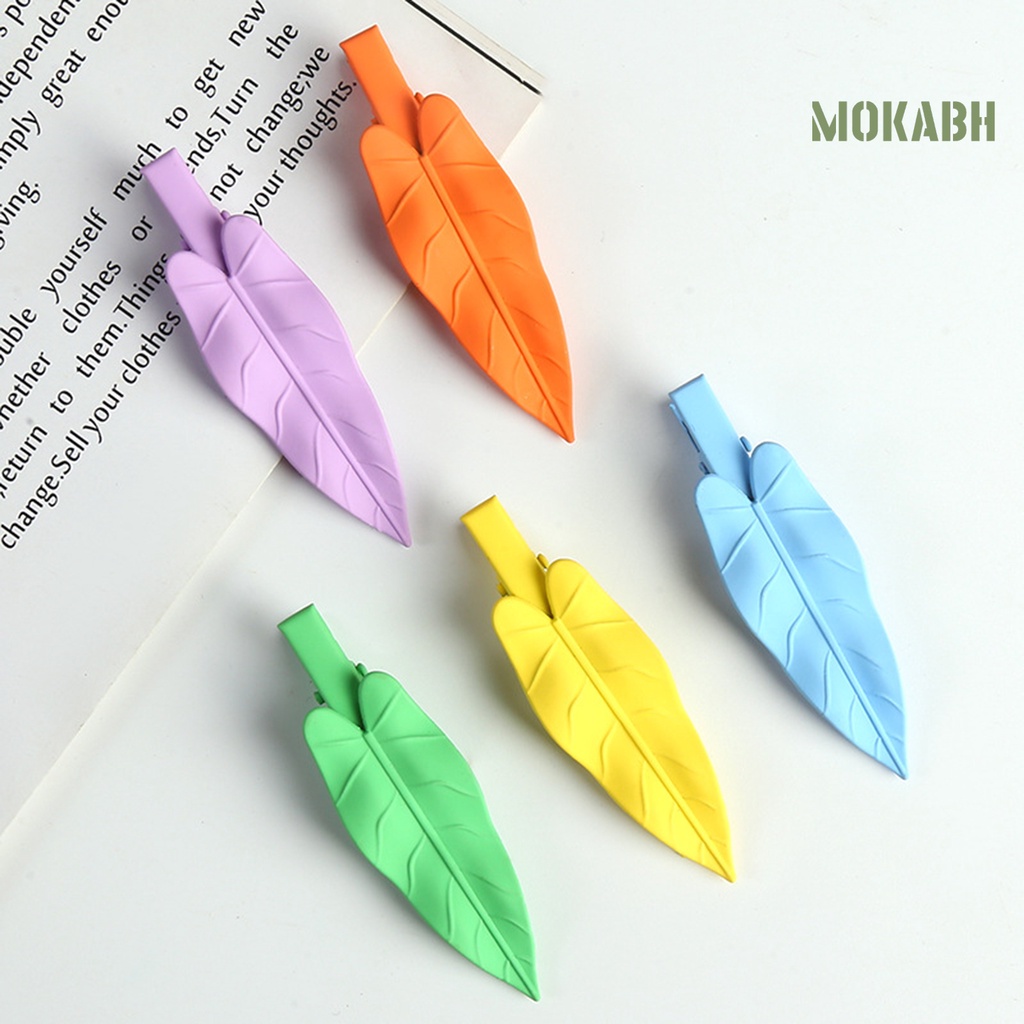 Kẹp Tóc Hình Chiếc Lá Hoạt Hình Bằng Chất Liệu Không Gỉ Chống Trầy Xước Dành Cho Nữ