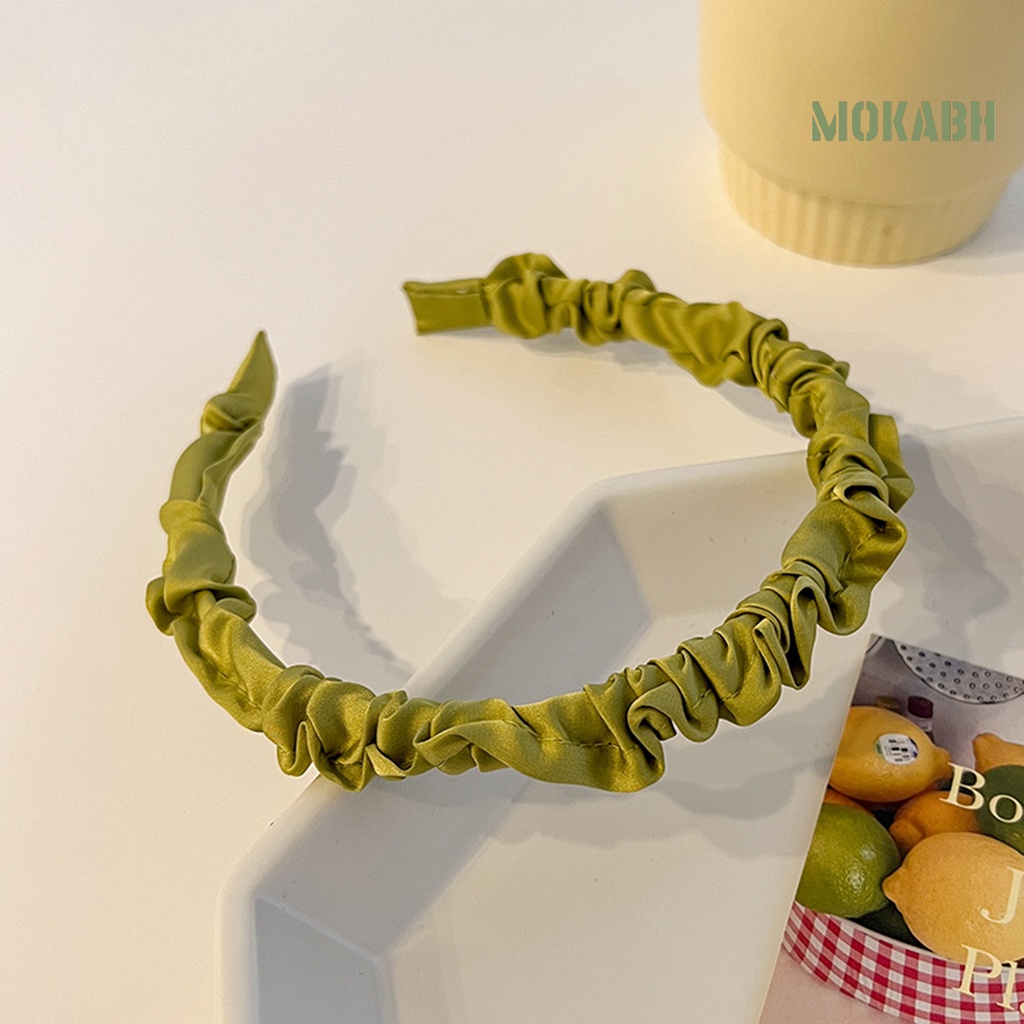 Băng Đô Cài Tóc Bằng Vải Mềm Co Giãn Màu Trơn Dành Cho Nữ