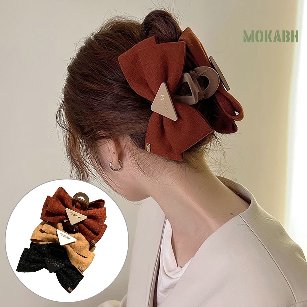 Kẹp Tóc Hình Nơ Hai Mặt Bằng Vải Mờ Phong Cách Hàn Quốc Dành Cho Nữ