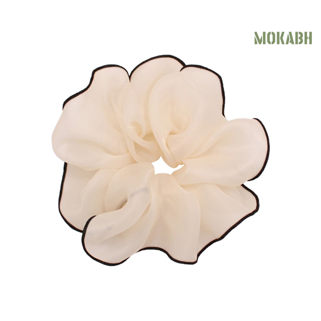 Dây Cột Tóc Co Giãn Phối Lưới Màu Sắc Tương Phản Xinh Xắn Cho Nữ