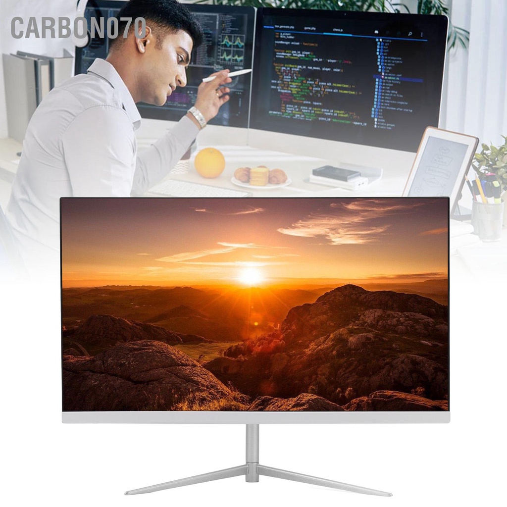 Carbon070 Màn hình 21 5 inch 16:10 75Hz 1920x1080 máy tính để bàn cổng VGA DC Ultra Slim HD cho ngành công nghiệp 100‑240V