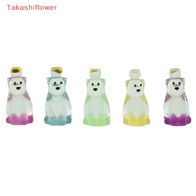 Bộ 5 Chú Gấu Bắc Cực Mini Bằng Nhựa Resin Dạ Quang Trong Suốt Dễ Thương Dùng Trang Trí