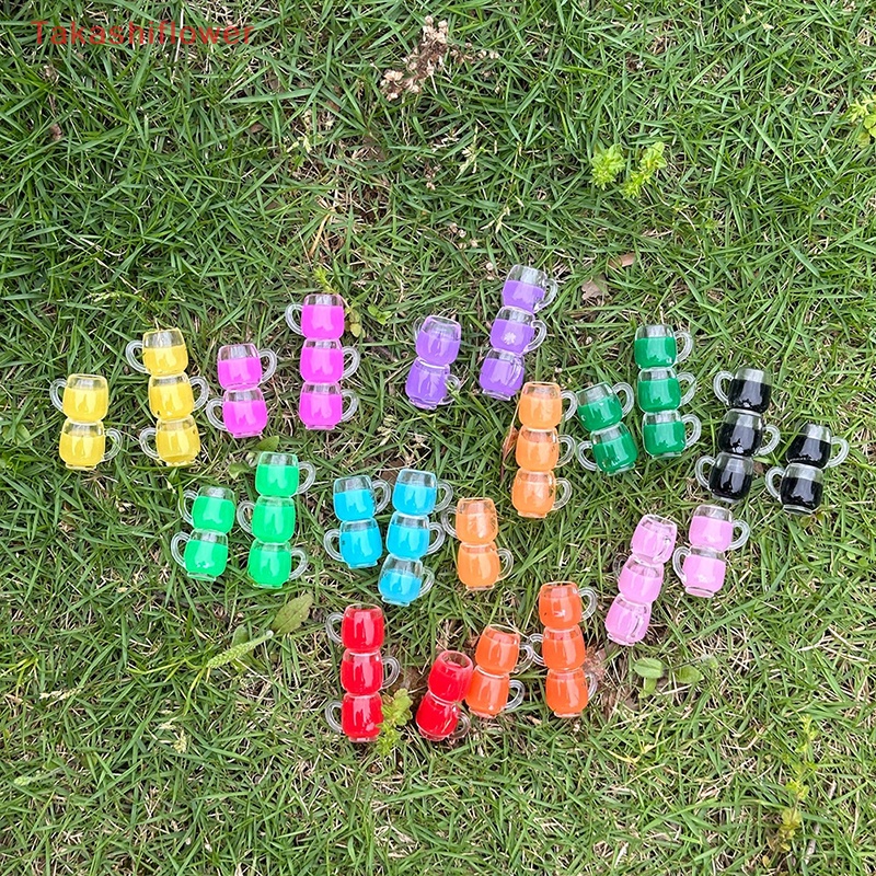 Set 5 Ly Rượu Mini Bằng Kính Dạ Quang Nhiều Màu Sắc Dùng Trang Trí Tiểu Cảnh