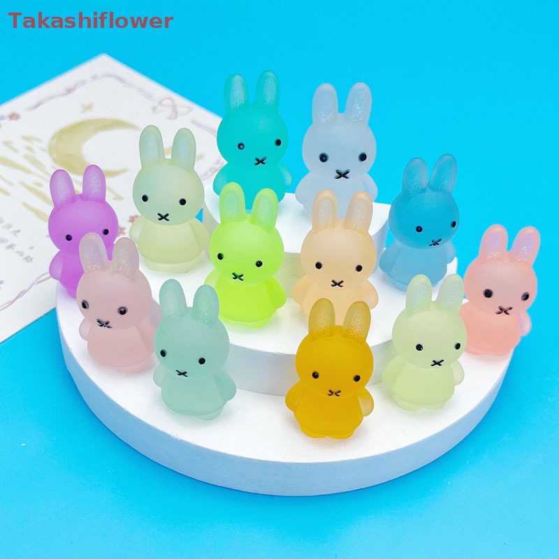 Bộ 5 Mô Hình Thỏ Phát Sáng Trong Bóng Tối Dùng Trang Trí